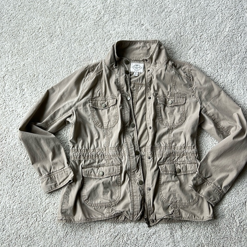 St John’s Bay khaki safari jacket size medium